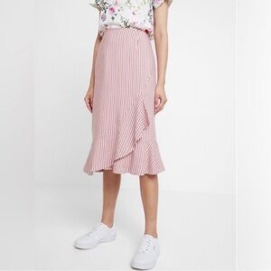 NWT Ted Baker Coryn Pink Layered Stripe Skirt sz 4-6